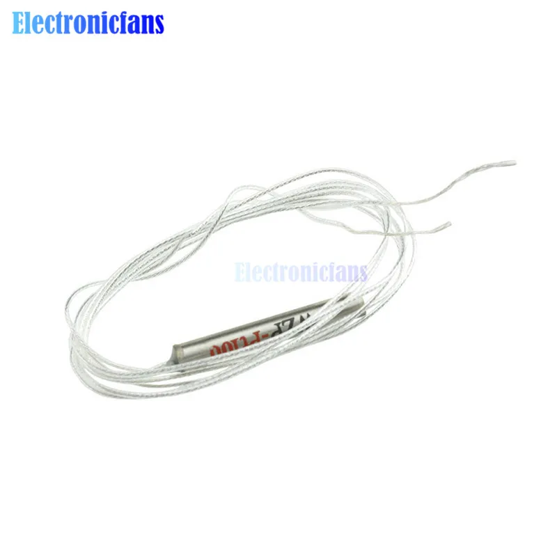 2PCS PT100 Platinum Resister Temperature Sensor Waterproof Temp Probe -20~450 Celsius Insulated Shielding Fiberglass