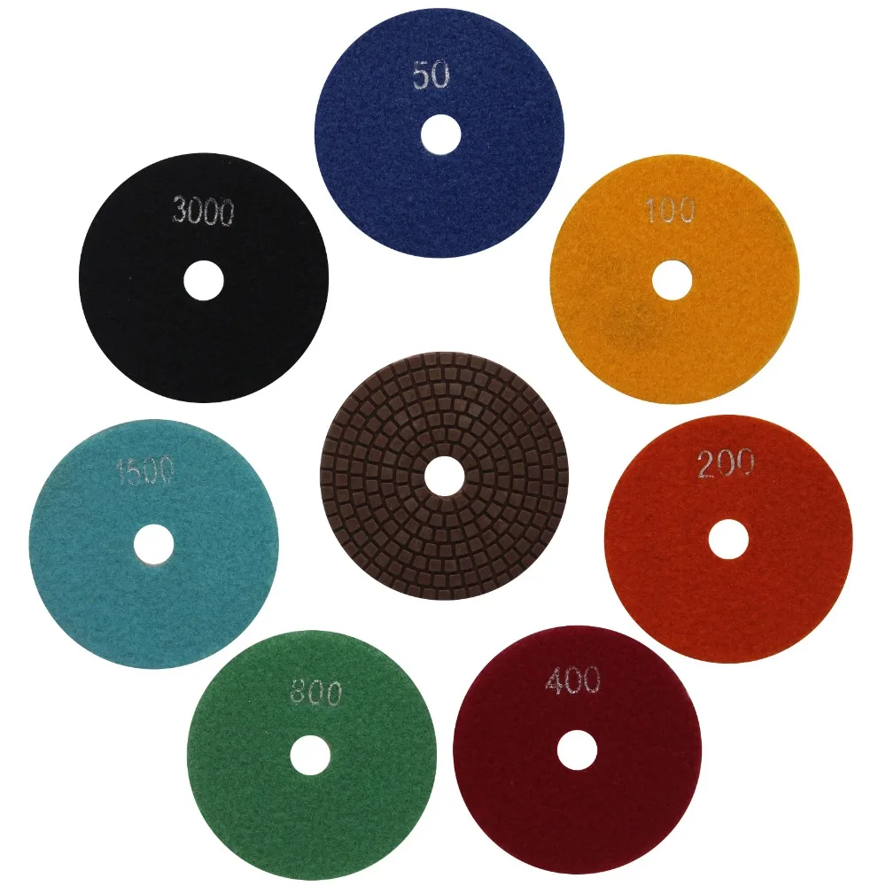 100mm Diamond Metal Polishing Iron Pads Sanding disc with Copper Grit 50-3000 Sharp Polisher for Granite Marble Concrete Granite