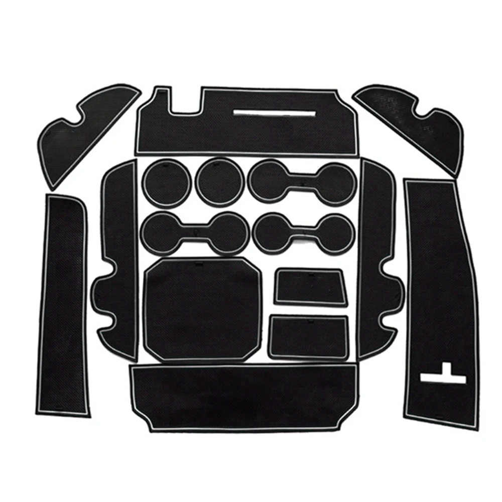 Anti-Slip Gate Slot Mat Rubber Coaster for Toyota Highlander 2014 2015 2016 2017 2018 2019 XU50 Kluger Accessories Car Stickers