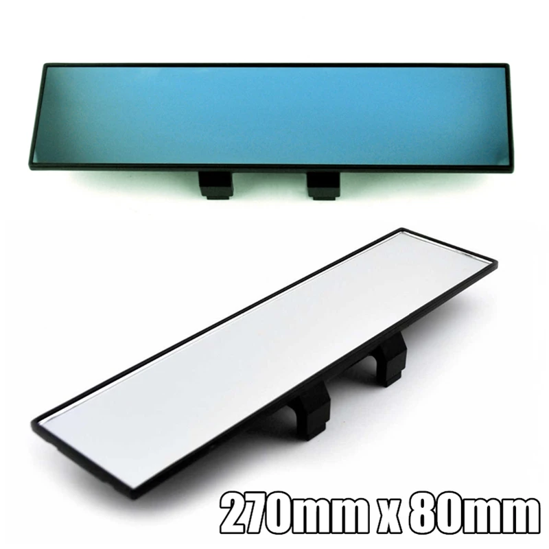 270mm Car Mirror Universal Fat Auto Rear Large Vision Anti-Glare Curved Interior Clip-on Wide Angle Enlarge Parking Accessories