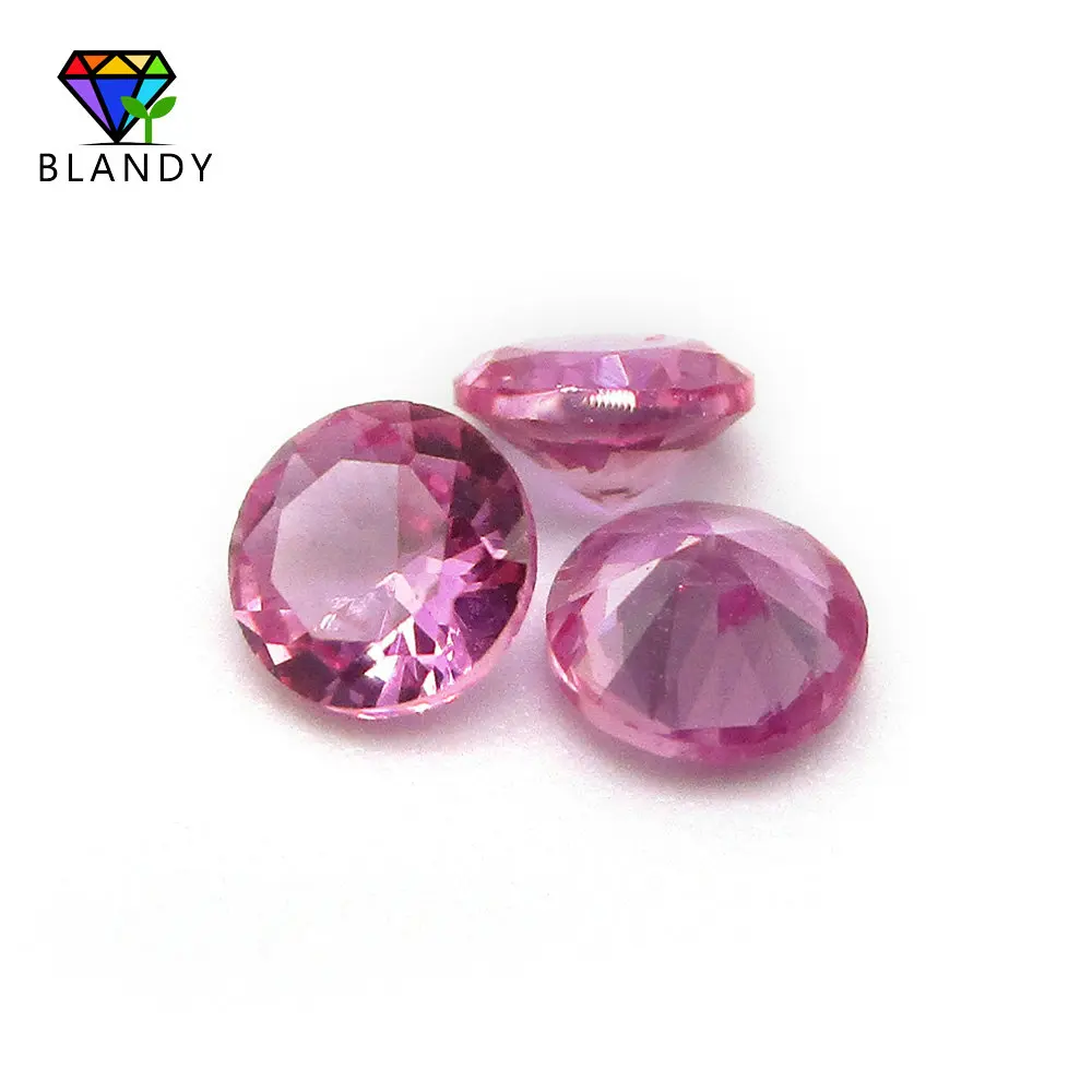 Size 2.0~6.0mm Round Shape 5A Quality Synthetic Rubi Red Corundum Nano Green Stone #114 Blue Gem Stones For Wax Setting Jewelry