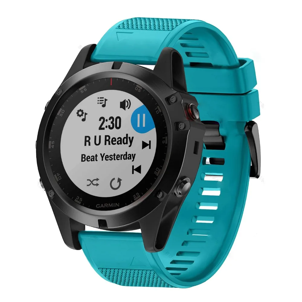 สายรัดข้อมือซิลิโคนถอดเร็ว20มม. 22มม. 26มม. สำหรับ Garmin Fenix 5 5S 5X 6 6s 6X 3 3HR GPS เปลี่ยนสมาร์ทวอท์ช