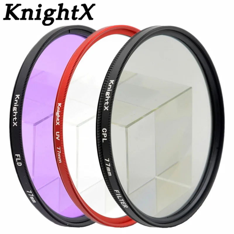 KnightX 52 55 58 67 77 مللي متر UV FLD CPL MC MCUV تصفية لسوني بنتاكس نيكون كانون D5200 D5300 D3300 D5500 100D EOS 400D 550D 500D