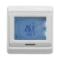 Thermostat de programmation à écran tactile LCD, série TF E91.716 220V/230V, consommation d'énergie 16a, 2W, plage de réglage 5-90 degrés C