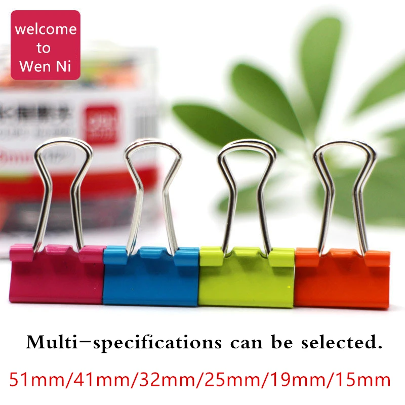 

Full set Colorful Metal Binder Clips paper clip Office Stationery Binding supplies 15mm/19mm/25mm/32mm/41mm/51mm can choose