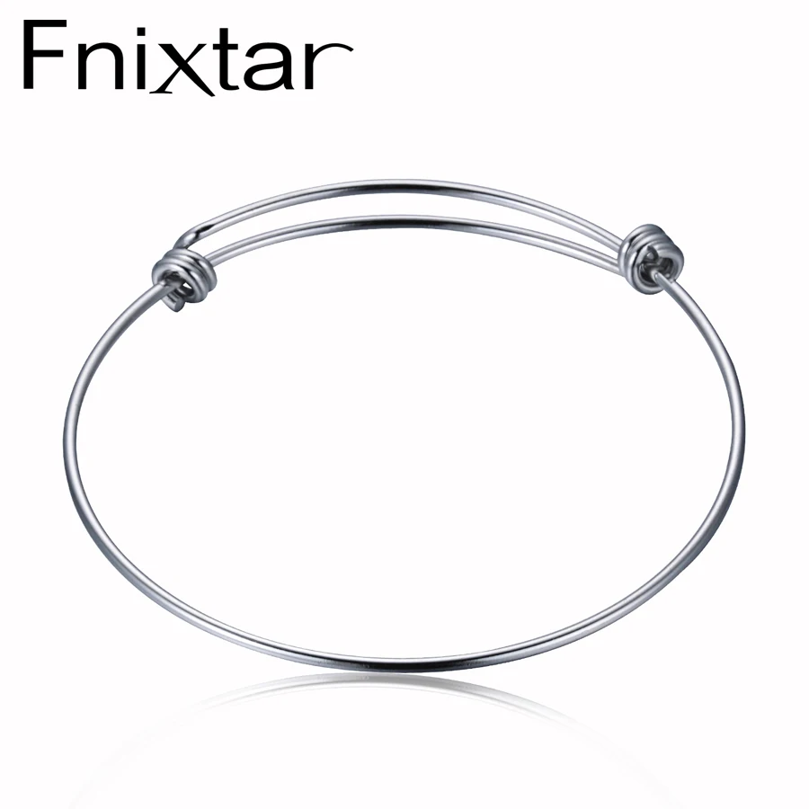 

Fnixtar 50Pcs/Lot 1.6mm Thickness 50mm 55mm 60mm 65mm Stainless Steel Wrist Bangle Bracelet For Women's Men's Children Jewelry