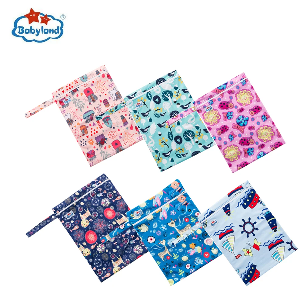 (50pcs )Manufacturer's Price Babyland Zipper Wetbags Waterproof Multi-Function Bags Newest Designs Diaper Bags Easy Travel Bags