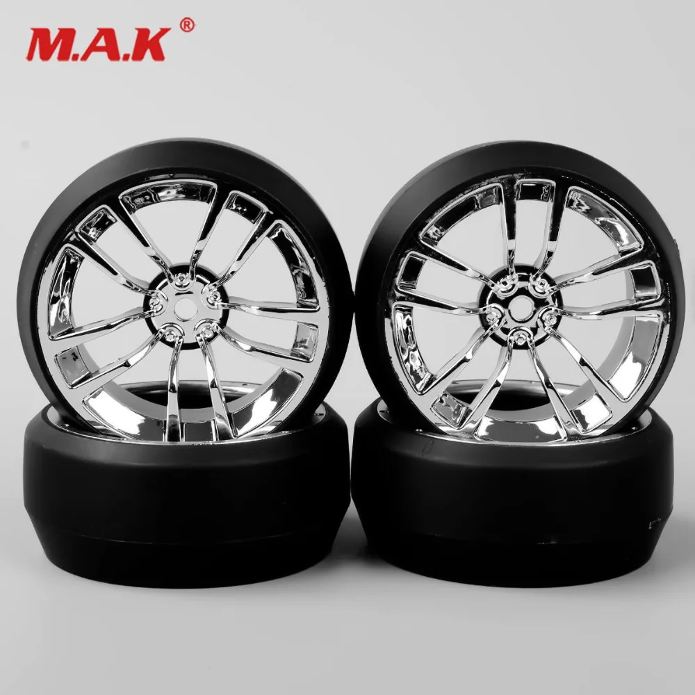 4pcs/set 1/10 Scale Chrome Wheel SBDC RC Car Speed Drift 3 Degree Tires Tyre for HPI Drift RC Car Accessories