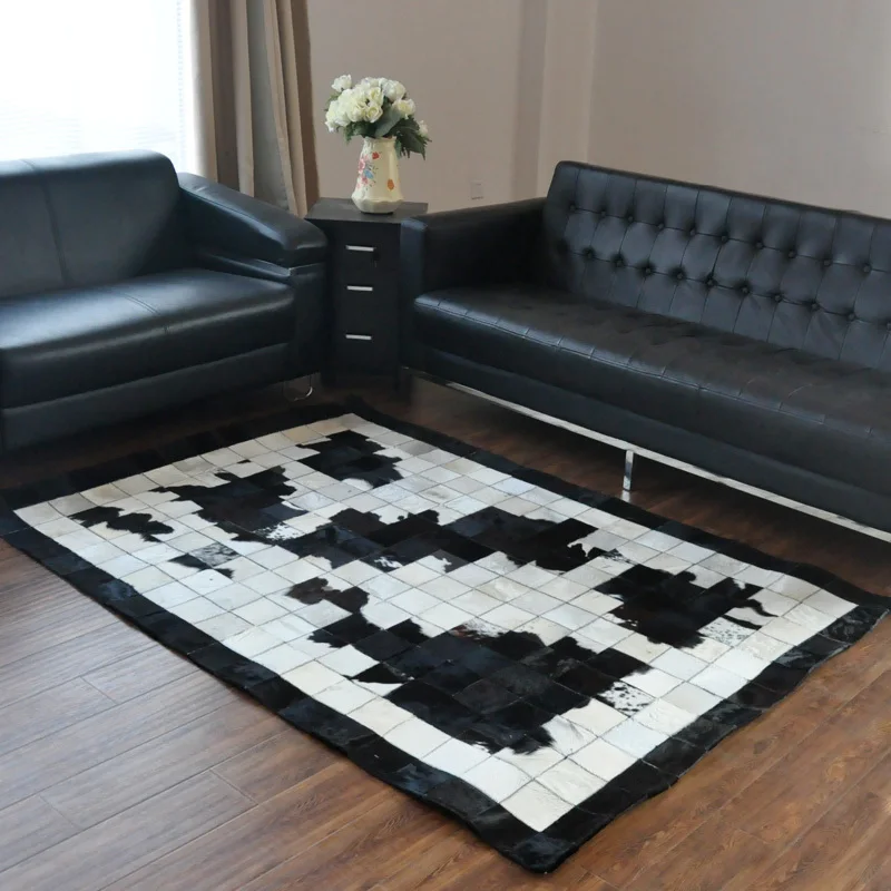 

2018 free shipping 1 square meter 100% natural hand made cow leather kid cartoon rug