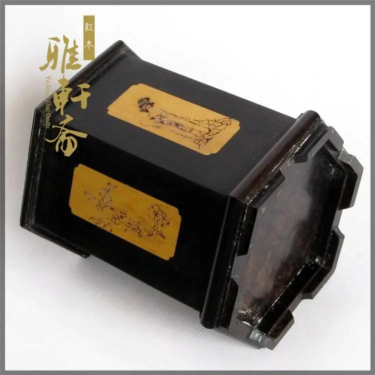 [TZ] special offer vegetarian rosewood ebony inlaid ornaments pen six pen graduation gift box.