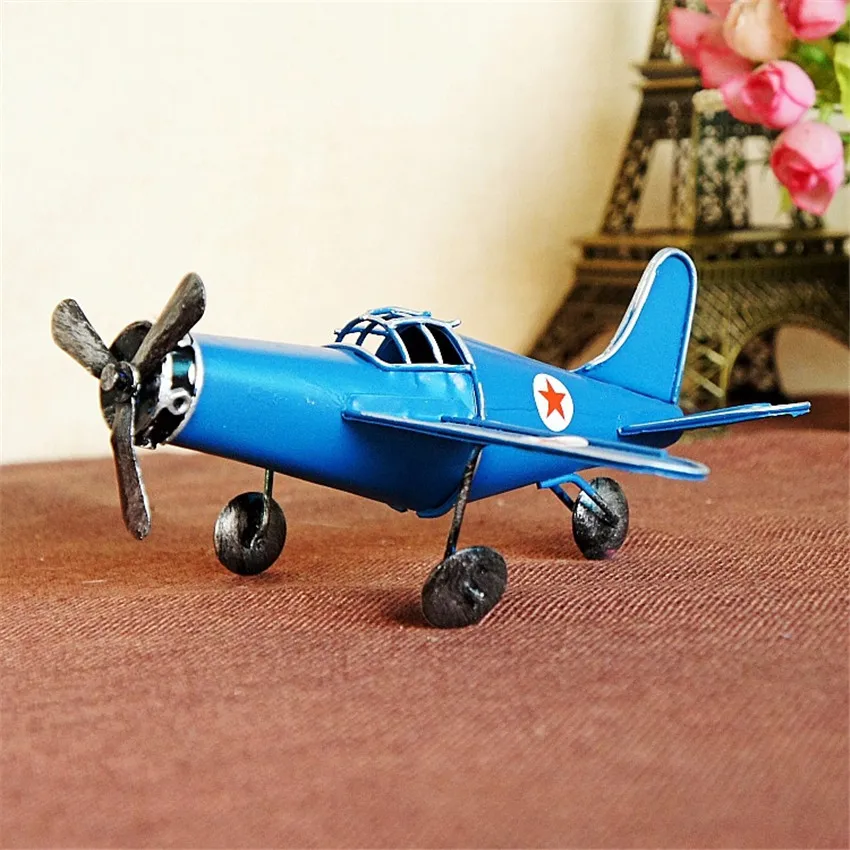 Free shipping 1pc/lot Antique Retro airplane model Handmade Vintage airplane Iron metal craft Home/Pub/Shop Decor Party Gifts