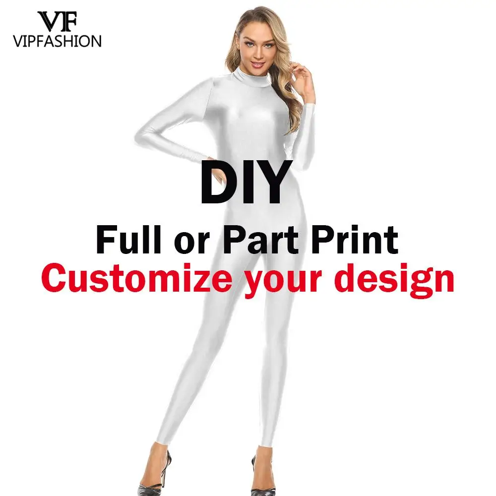 VIP FASHION Women body Personality Custom Made o Print Your Own Design Cosplay Costume Spandex Zentai Suit per Halloween