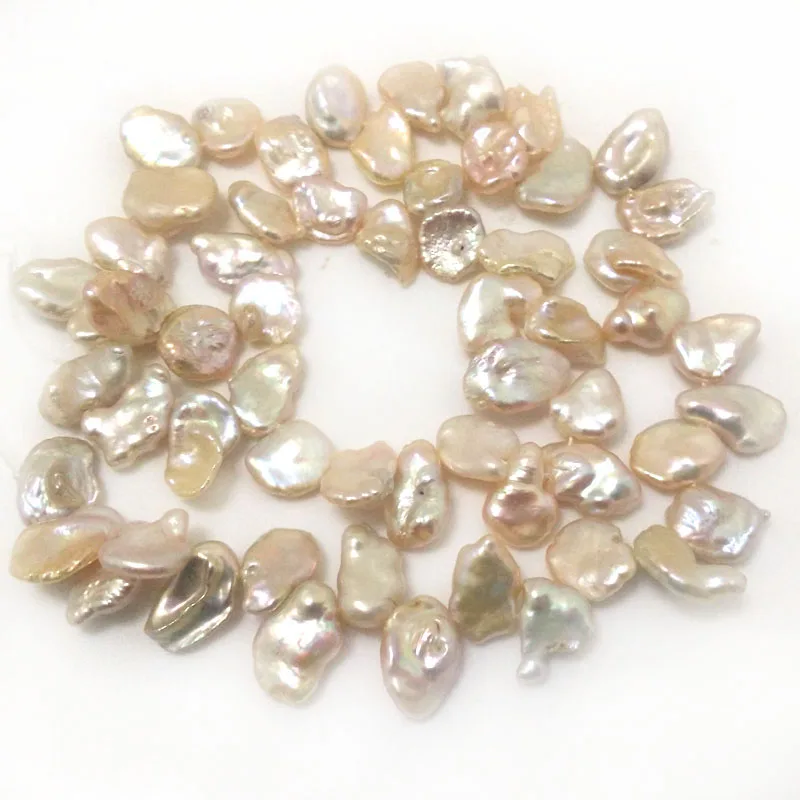 

16 inches 8-9mm Natural Peach Keshi Pearls Loose Strand