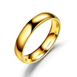 New Arrivals Simple Wedding Rings for Women 4mm Width Classic Elegant Stainless Steel Jewelry