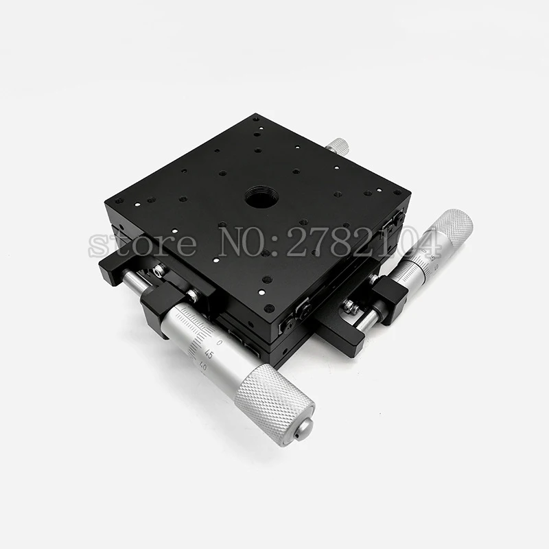 Imagem -03 - Axis 100*100 Estação de Aparamento Plataforma Deslocamento Manual Estágio Linear Mesa Deslizante Xy100-l Xy100-c Ly100-r Cruz Ferroviário xy