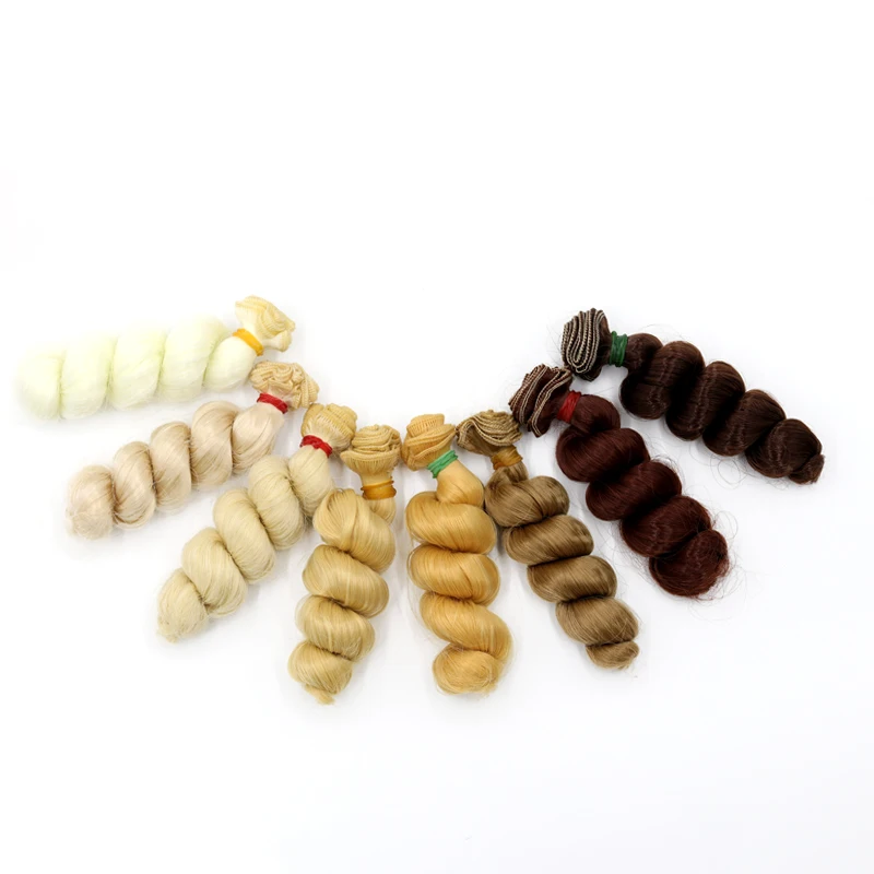 Msiredoll bjd wig Accessories 1piece 15*100CM doll hair for 1/3 1/4 1/6 1/12 Natural Color Curly doll hair diy Free shipping