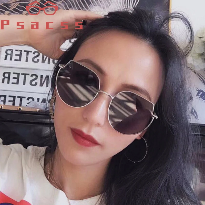 

Psacss Cat Eye Sunglasses Men Women High Quality Metal Glasses Frame Fashion Brand Designer Sun Glasses For Party Shades UV400