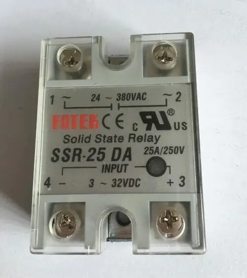 24-380VAC to 3-32VDC 25A/250V SSR-25DA Solid State Relay Module with Plastic Cover