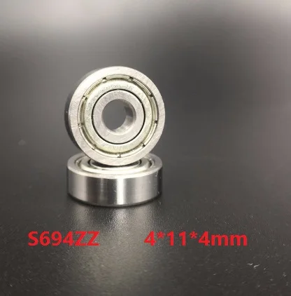 50pcs/lot 4x11x4mm S694ZZ S694 ZZ S694 Z 694ZZ bearing 4*11*4mm Stainless Steel Deep Groove Ball Bearing 694