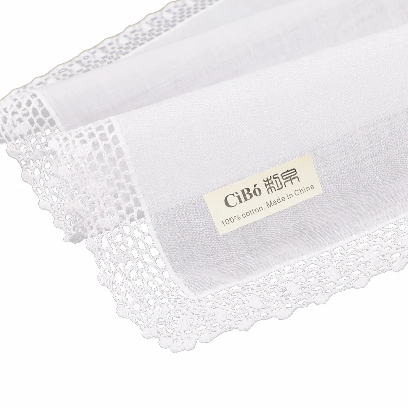 S002: 100% cotton hand crochet lace  blank handkerchiefs/hankies 120 pieces/lot for women/ladies wedding gift