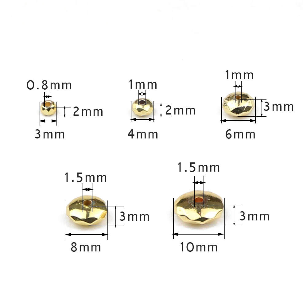 BTFBES Faceted Flat Round Hematite beads 3/4/6/8/10mm Gold Color Silver plated Loose Spacer Spacer Jewelry bracelets Making DIY