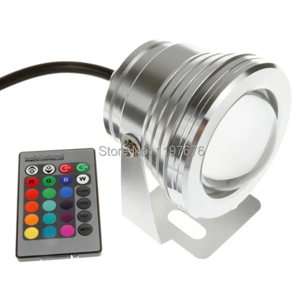 Lowest price! 10W 12V LED Underwater Light Waterproof IP68 RGB Landscape Pool Lamp 16 Colors Change With IR Remote Free Shipping