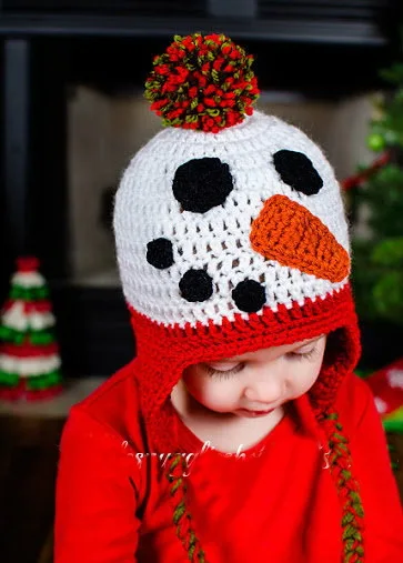 

free shipping,Newborn Toddler crochet hat winter caps snowman Infant handmade caps baby girls animal cartoon hat