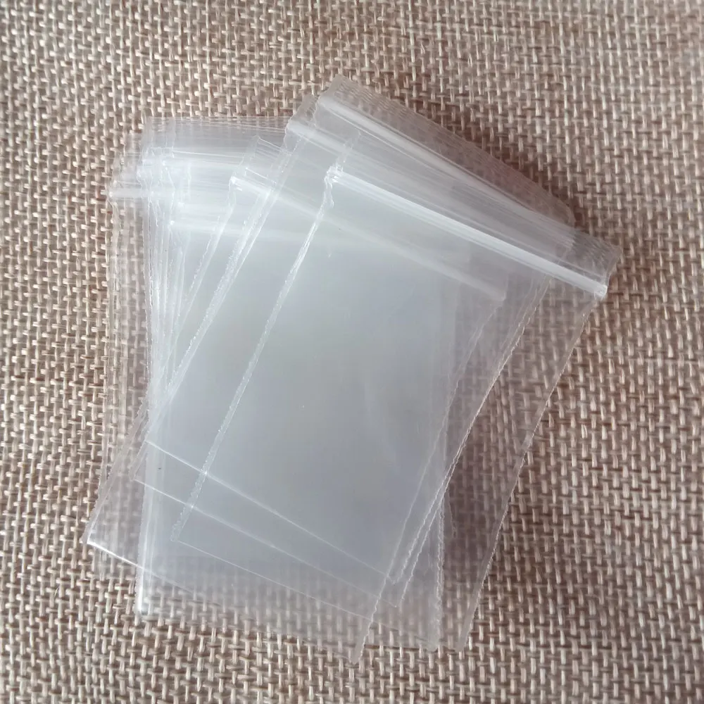 100pcs 4*6cm Jewelry Packaging Bag Small Ziplock Zip Zipped Lock Reclosable Plastic Poly Clear Storage Bags Party Supplies