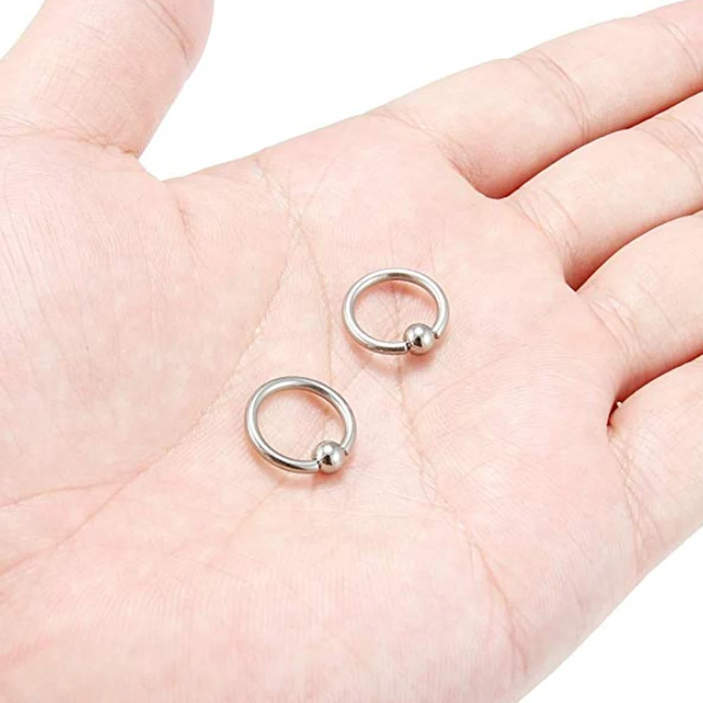 1Pcs Grade G23 Titanium Captive Bead Ring Nose Rings Hoop Helix Daith Cartilage Tragus Earrings Nipple Eyebrow Body Piercing