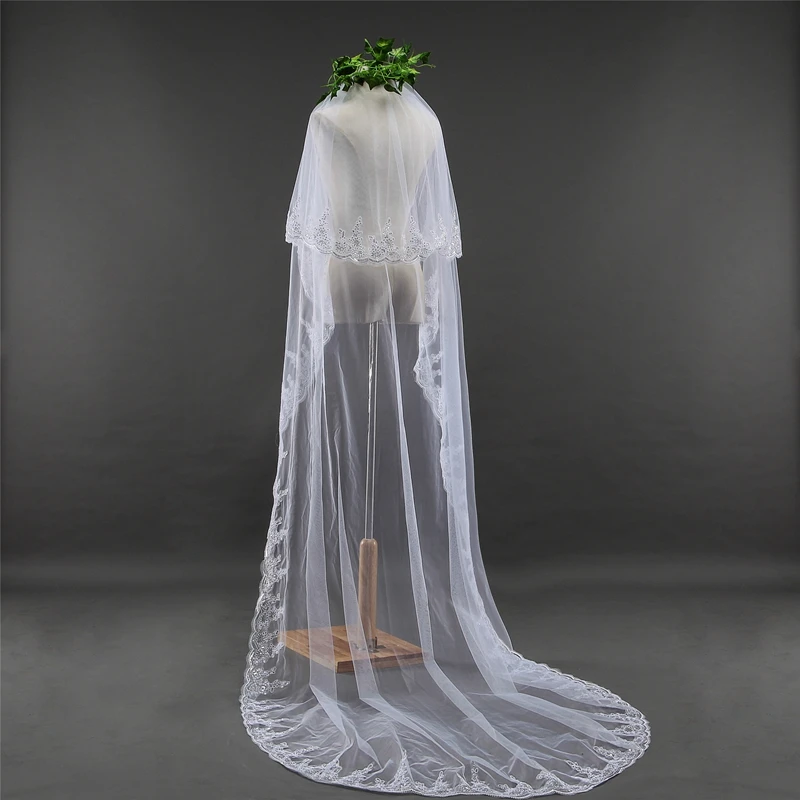 

New Arrival Voile mariage 3 Meter Bridal veil sluier wedding accessories In stock Wedding veil edding veil with comb