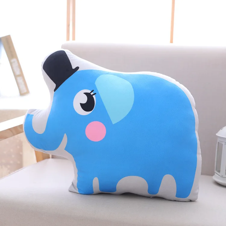 about 45x35cm creative cartoon elephant plush pillow toy sofa cushion zipper closure washable soft pillow birthday gift s2821