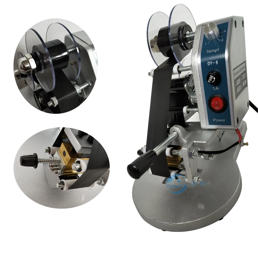 DY-8 الشريط مباشرة الحرارة نوع رمز طابعة تاريخ الإنتاج عدد الصلاحية الألومنيوم البلاستيك تغليف المواد الغذائية حقيبة رمز الطابعة