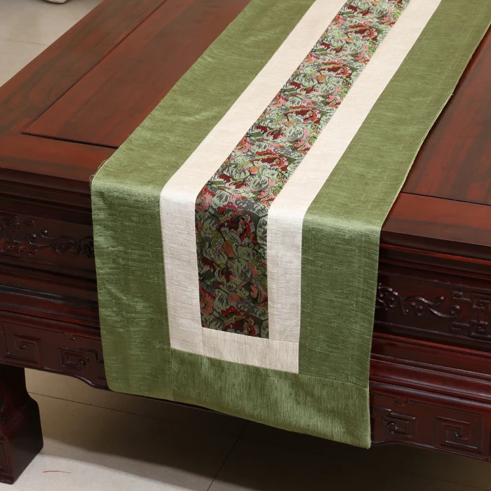 Custom Handmade Rustic Modern Lace Table Runner, Patchwork Damask Cotton Table Cloth, Rectangular Dining Table Mat, Coffee Pads image 4