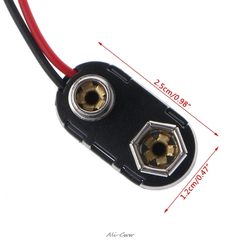 PP3 9V Battery Clip Connector I Type Tinned Wire Leads 150mm Black Red