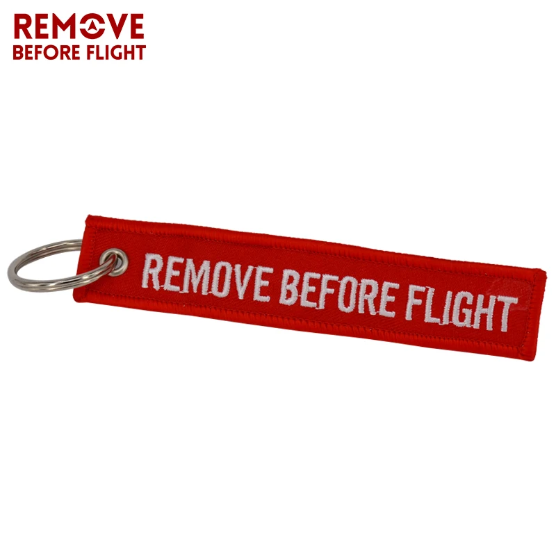 Remove Before Flight Chaveiro Key Chain for Cars Red Key Fobs OEM Keychain Jewelry Aviation Tag Embroidery Key Chains 5 PCS/LOT