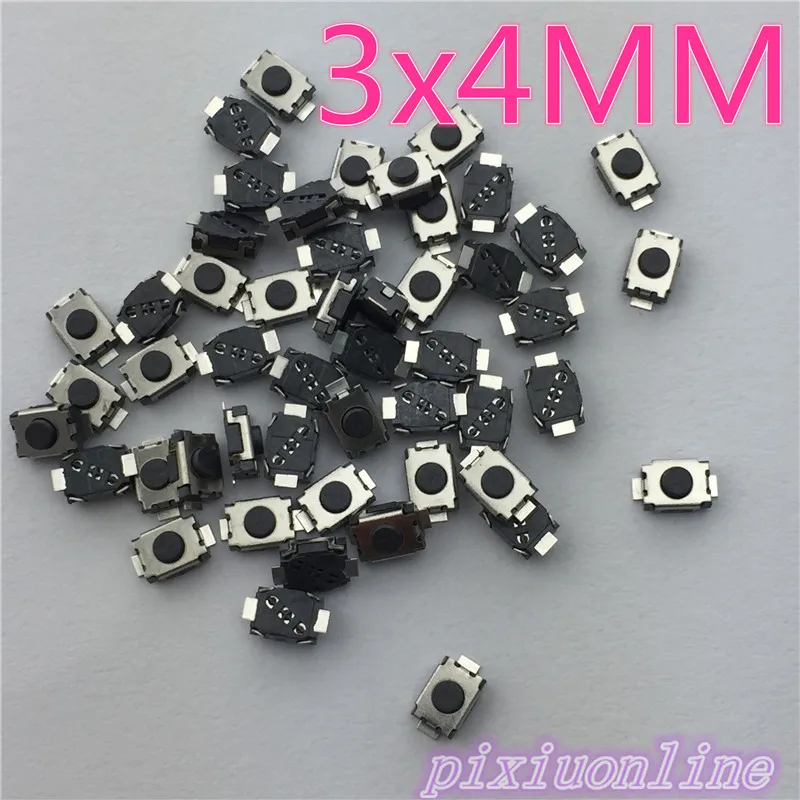 

G74 High Quality 50pcs/lot SMT 3x4MM 2PIN Tactile Tact Push Button Micro Switch Self-reset Momentary