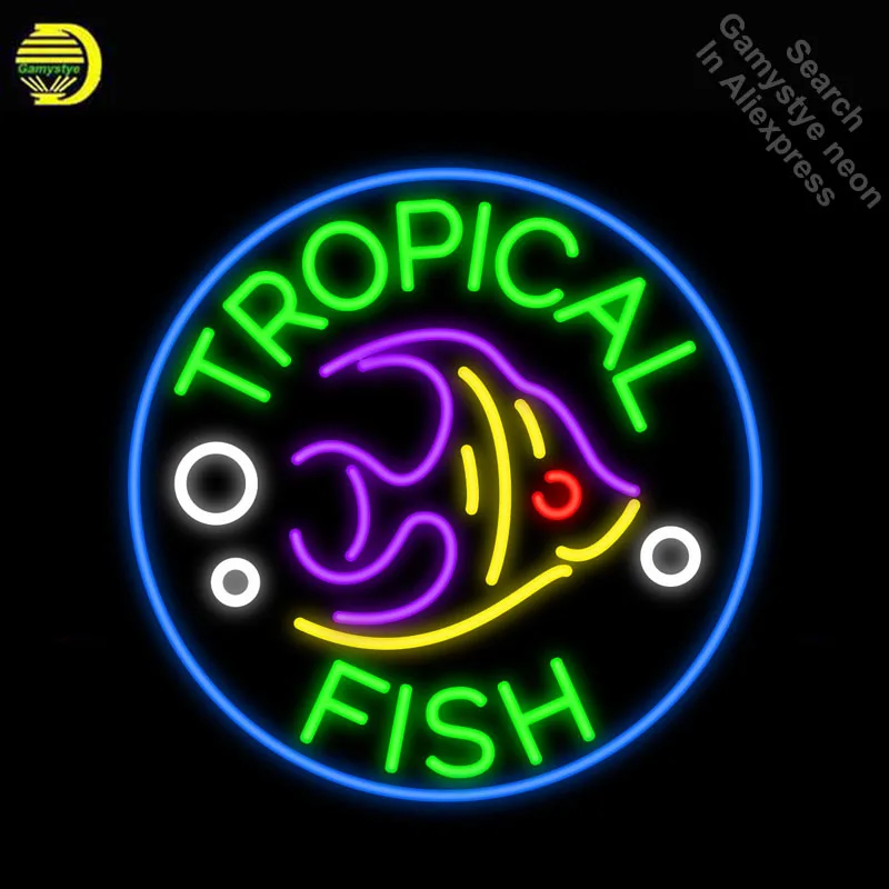 

Neon Signs for Tropical Fish Neon Light Sign Handcrafted Neon Bulbs sign Glass Tube Decorate Store Room Wall Signs dropshipping