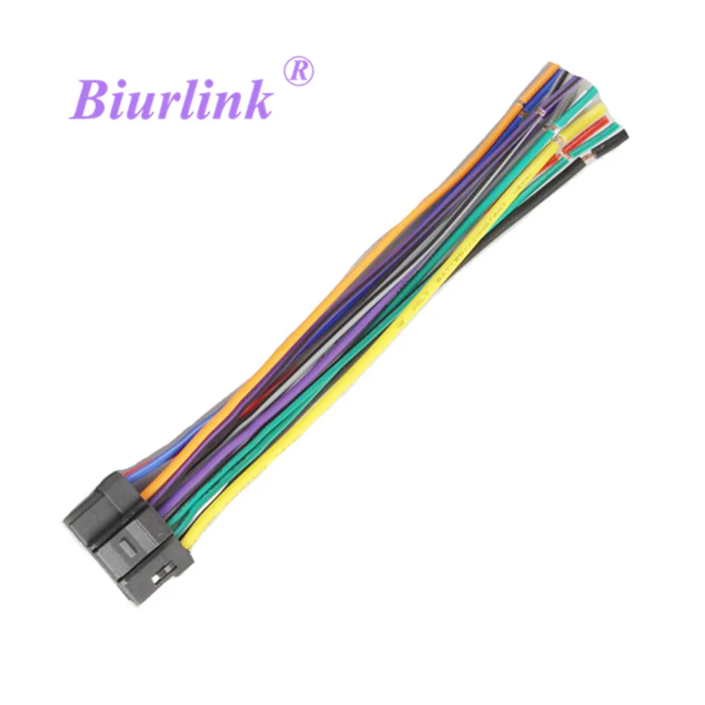 

Biurlink 2Pcs Car Radio After-market Stereo Harness Cable Adapter For Alpine Radio 16 Port Socket