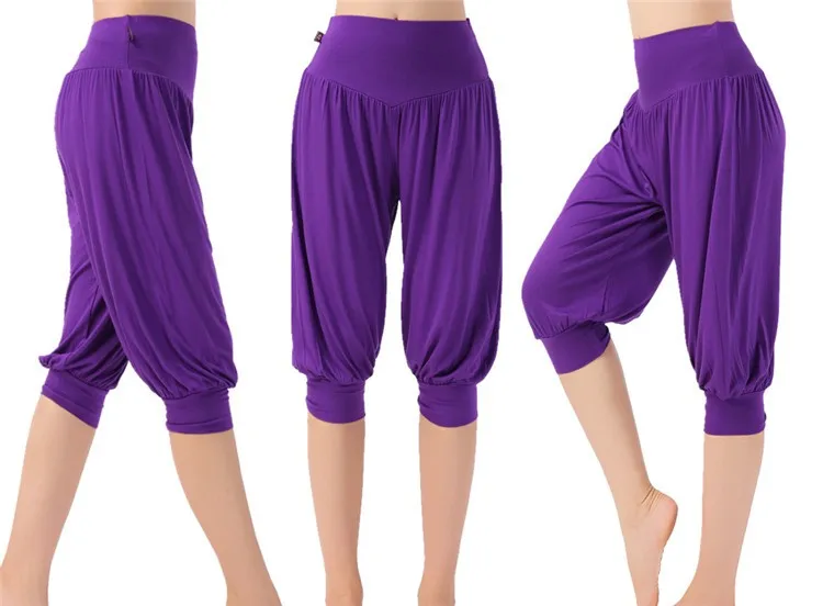 High Waist Stretch Women Harem Pants Sport Pants Flare Pant Dance P Wide Leg Loose Long Trousers Bloomers Pants