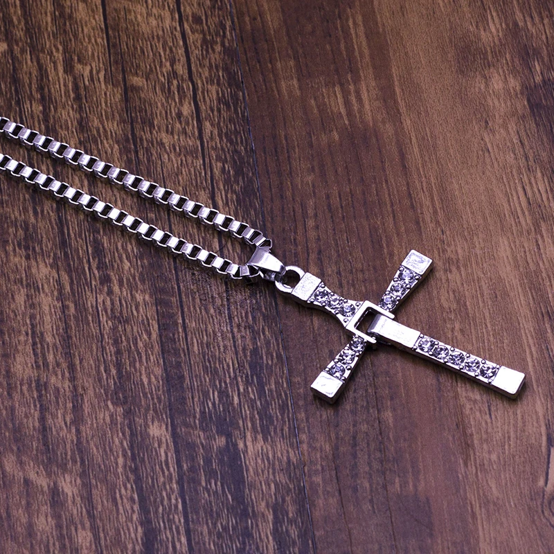 Movie jewelry The Fast and The Furious Toretto Men Classic CROSS Pendant Necklace New Male Necklaces & Pendants Fashion