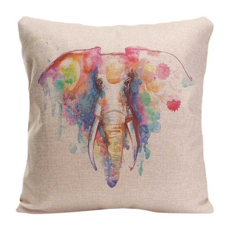 

Elephant Pattern Decorative Pillowcases Cute Animals Cushion Covers Perfect Gift For New Home Decoration Cotton Linen Pillowcase