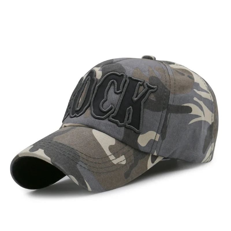 New camouflage embroidery baseball cap  casual male and female cotton hat fashion letter  adjustable visor