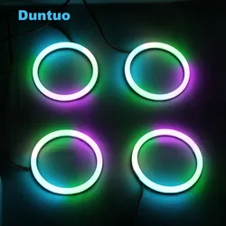 Revolving Dynamic Cotton LED Sequential Flowing RGBW Angel Eyes Bluetooth Wireless Control 80mm 90mm 100mm 106mm 120mm