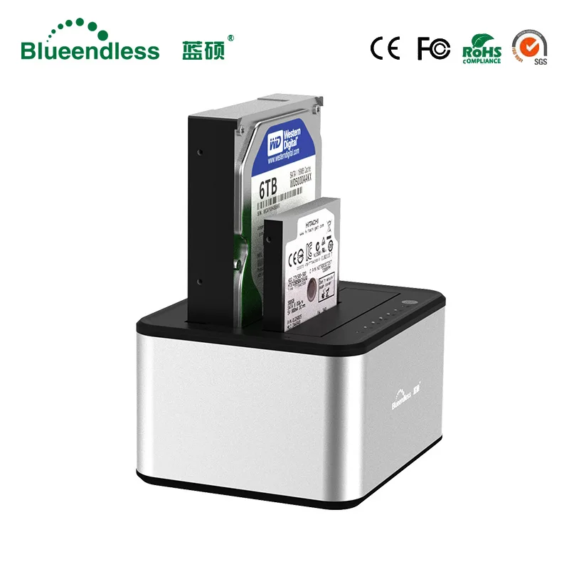 New Reading Speeds Dual Bay Hdd Sata Docking Station Usb 3.0 External Hard Drive Case High Quality Hdd 2.5 Aluminum Hdd Dock Box