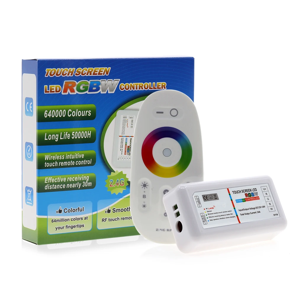 Touch Screen Led Rgb/Rgbw Controller 2.4G Draadloze DC12-24V Touch Rf Afstandsbediening Voor Rgb/Rgbw Led strip