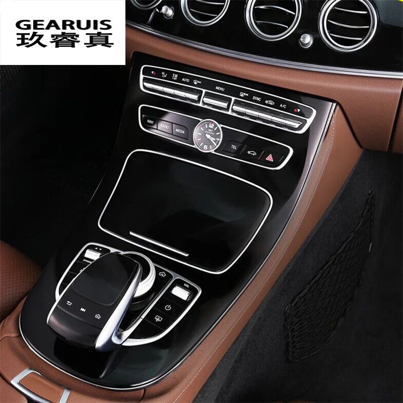 Car Center Console Panel decoration cover trim carbon fiber Car styling For Mercedes Benz New E class W213 200 300 2016-2018