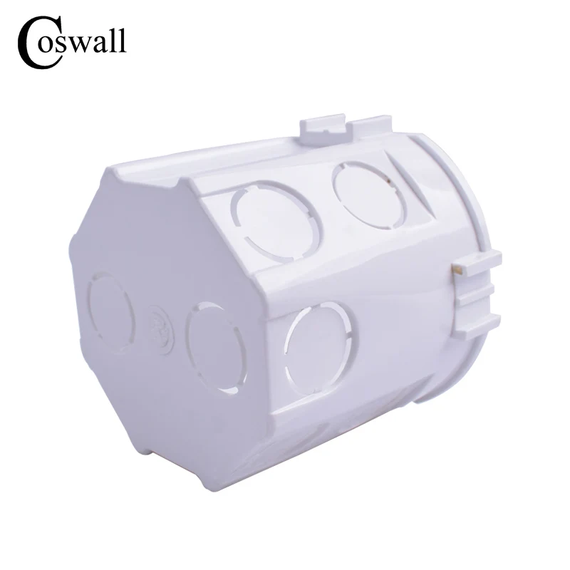 Coswall-スイッチとソケット用の丸い壁の取り付けボックス,内部カセット,配線ボックス,白いバックボックス,eu標準