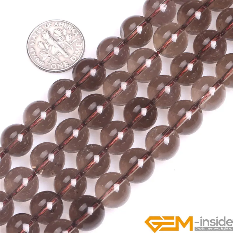 Natural Stone Brown Smoky Quartzs Round Loose Spacer Beads For Jewelry Making Strand 15inches DIY Bracelet Necklace Jewelry