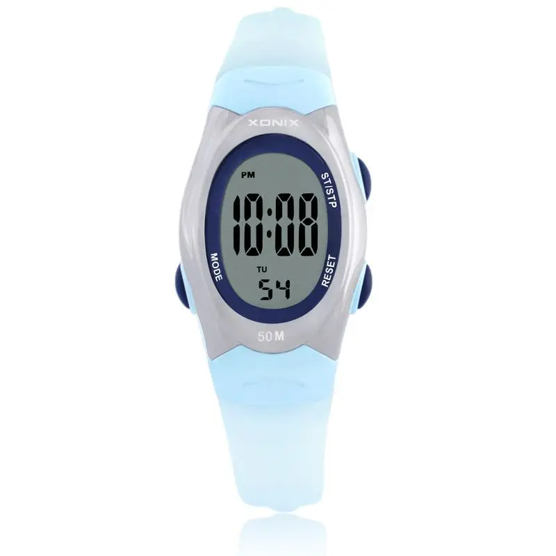 GOLDENE Marke Digital LCD Kinder Mädchen Mode Armbanduhr Nette Rosa Schwimmen Tauchen Wasserdicht 50m Kind Alarm Stoppuhr AL