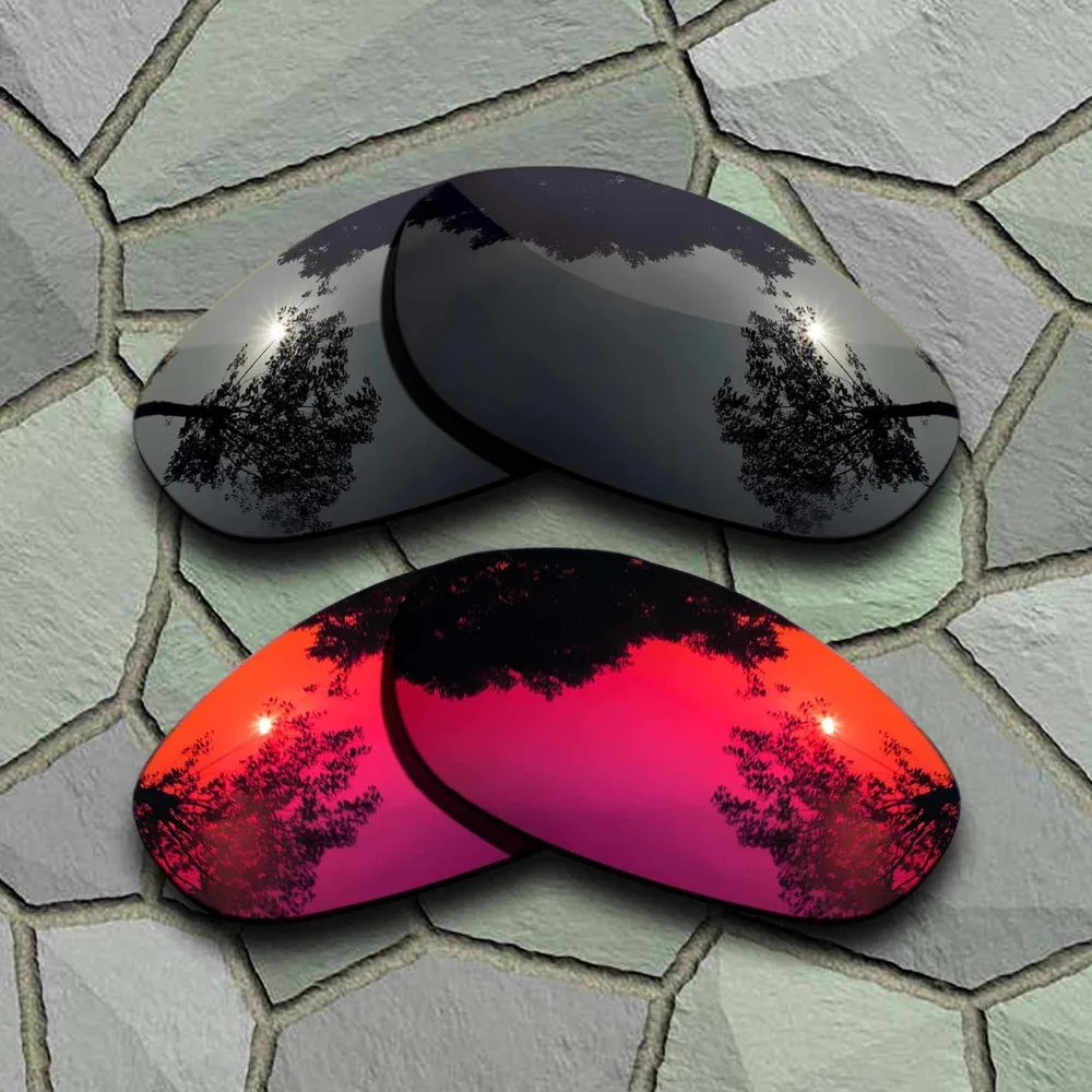 Grey Black&Violet Red Sunglasses Polarized Replacement Lenses for Oakley Monster Dog